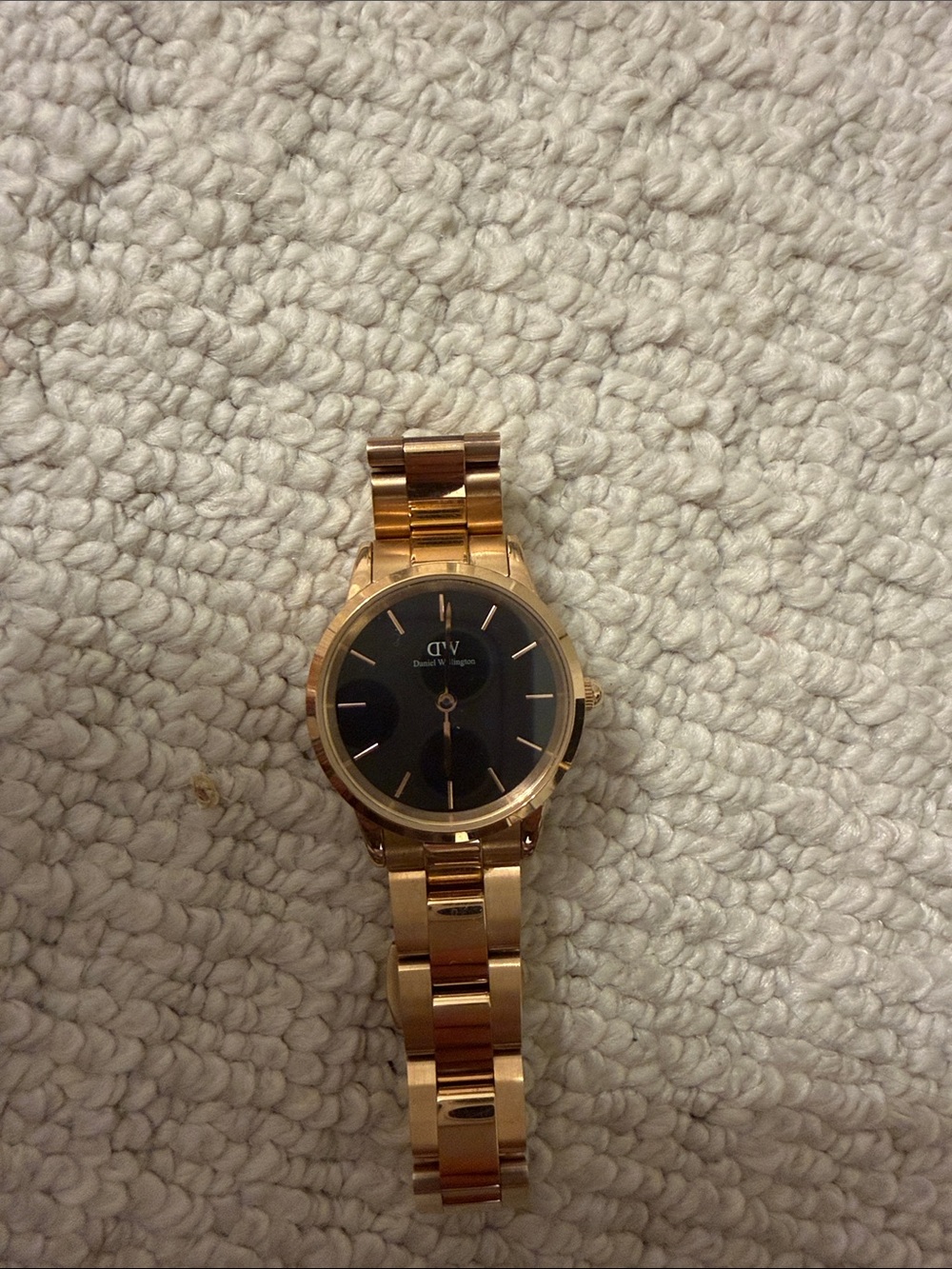 Daniel Wellington Rose Gold Bracelet Watch with Black Dial